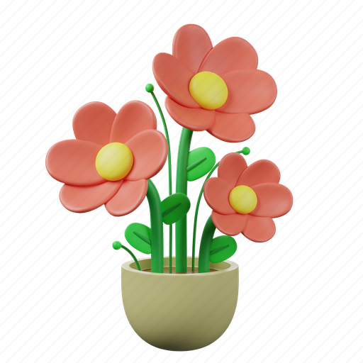 Flower, plant, blossom, spring, nature, garden, leaf 3D illustration - Download on Iconfinder