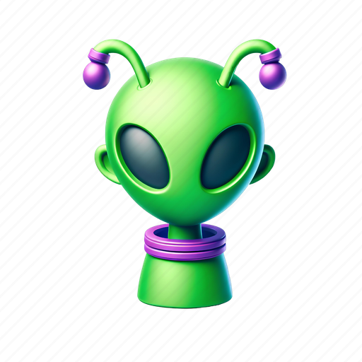 Alien, avatar, user, profile, account, face 3D illustration - Download on Iconfinder