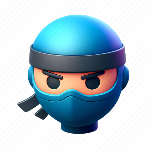 Ninja, avatar, user, people, profile, account, face 3D illustration - Download on Iconfinder