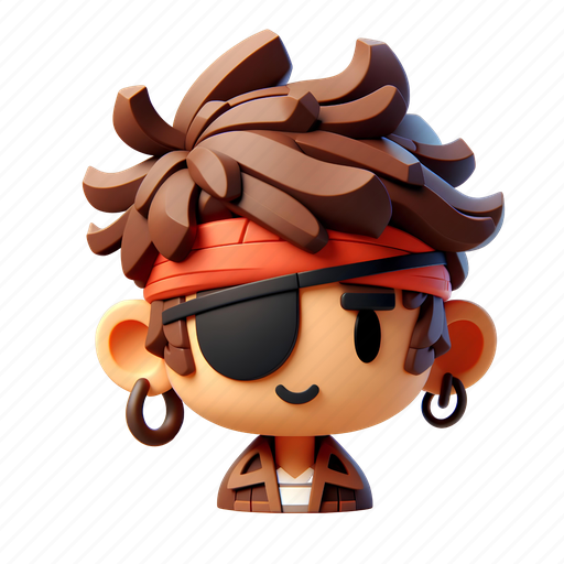 Pirate, avatar, user, man, person, profile 3D illustration - Download on Iconfinder