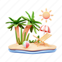summer beach illustration, summer beach, coconut tree, beach 