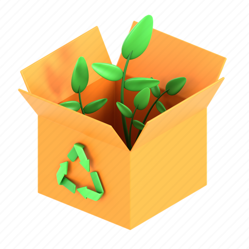 Eco, friendly, packaging, ecology, environment, space 3D illustration - Download on Iconfinder