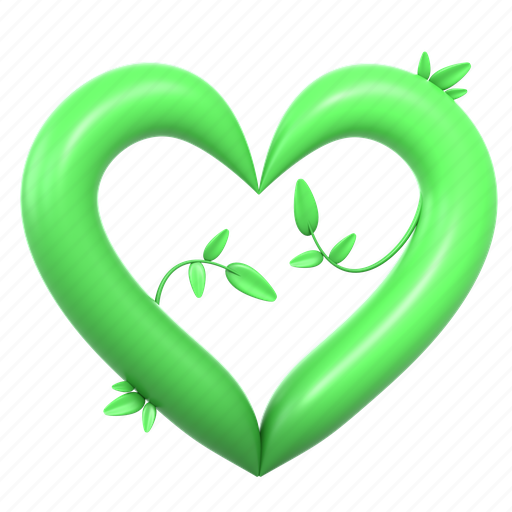 Green, heart, ecology, like, energy 3D illustration - Download on Iconfinder