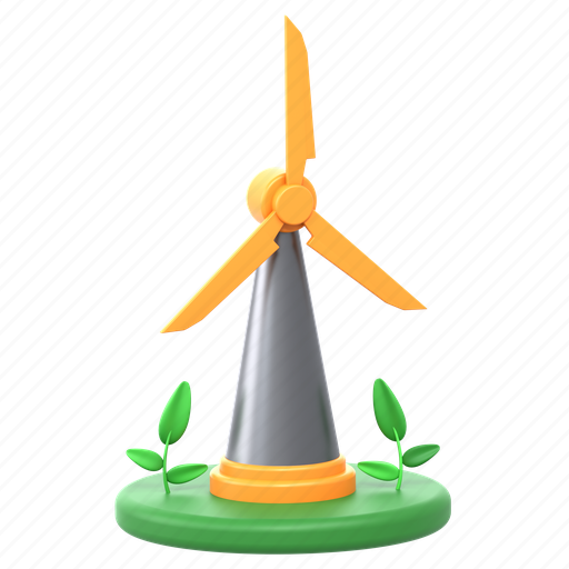 Wind, turbine, ecology, energy, green, power, eco 3D illustration - Download on Iconfinder