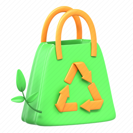 Reusable, bag, reuse, shopping bag, shopping, business 3D illustration - Download on Iconfinder