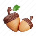 acorns, nuts, nut, acorn, autumn, mapple nut 