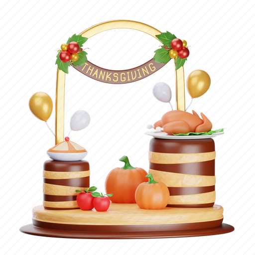 Decoration, party, holiday, ornament, celebration, thanksgiving, festivity 3D illustration - Download on Iconfinder