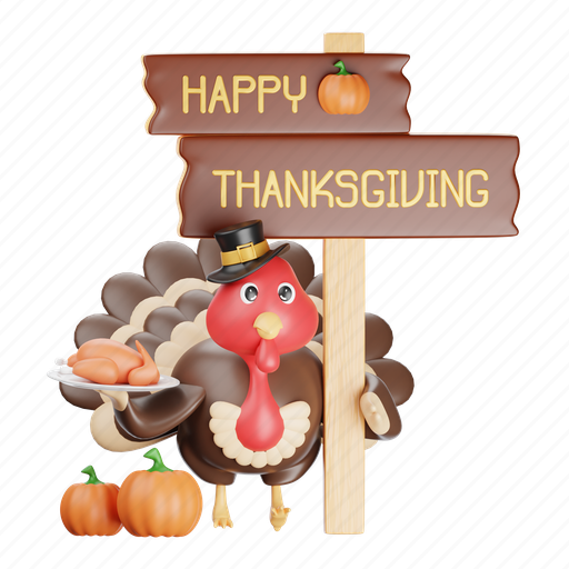 Happy, thanksgiving, holiday, food, autumn, feast, festivity 3D illustration - Download on Iconfinder