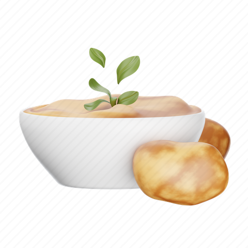 Mashed, potatos, food, feast, cooking, cook 3D illustration - Download on Iconfinder