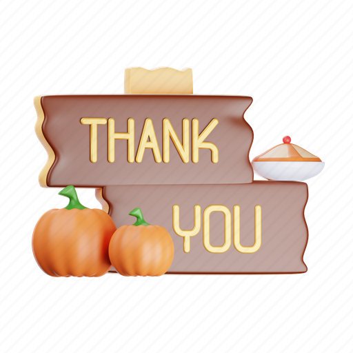 Thank, you, sign, autumn 3D illustration - Download on Iconfinder