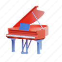 piano, grand piano, red piano, piano keyboard, instrument 
