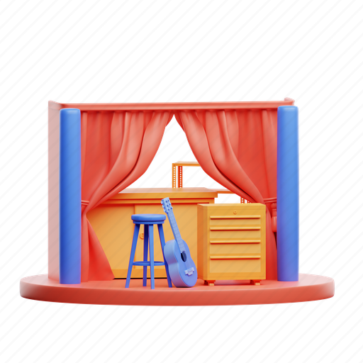Stage, props, properly, theater, entertainment, theatre 3D illustration - Download on Iconfinder