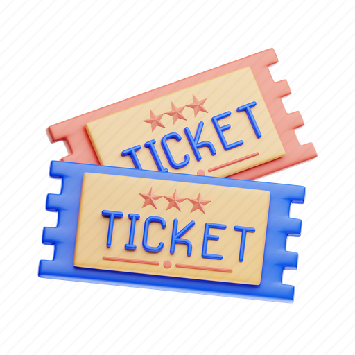 Ticket, tickets, show, coupon, pass, cinema 3D illustration - Download on Iconfinder