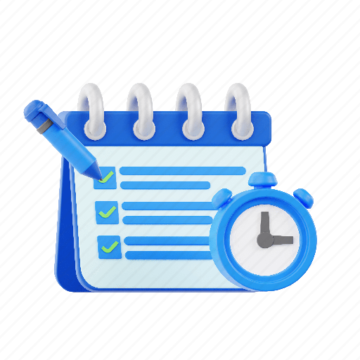 Schedule, calendar, time, appointment 3D illustration - Download on Iconfinder
