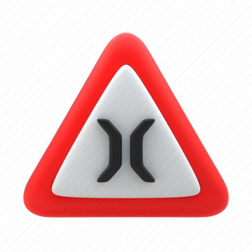 Narrow, bridge, ahead, traffic, road, warning, sign icon - Download on Iconfinder