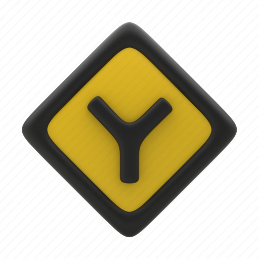Yintersection, intersection, y, traffic, road, sign icon - Download on Iconfinder