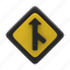 merge, arrow, traffic, direction, road 