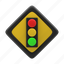 signal, sign, ahead, traffic, warning, road 