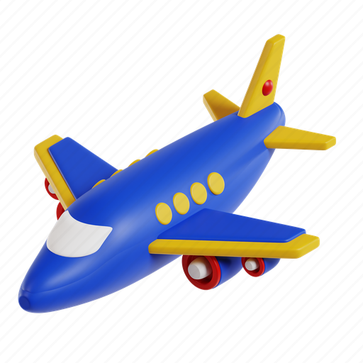 Airplane, holiday, travel, trip, transport, aircraft, flight 3D illustration - Download on Iconfinder