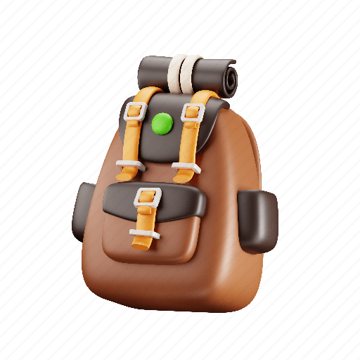 Backpack, min, bag, travel, vacation, packaging, pack 3D illustration - Download on Iconfinder