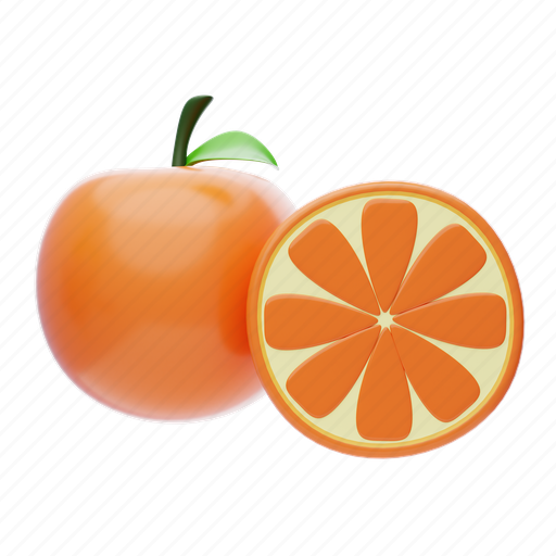 Tropical, fruit, orange, citrus, juicy, sweet, organic 3D illustration - Download on Iconfinder