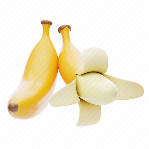 Tropical, fresh, banana, fruit, healthy, organic, vegetarian 3D illustration - Download on Iconfinder
