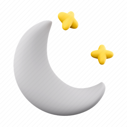 Png, moon, star, night, night mode, dark mode, night theme 3D illustration - Download on Iconfinder