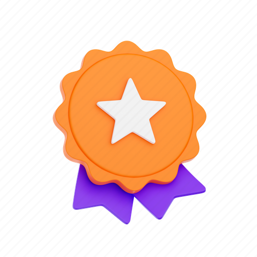 Badge, achievement, award, winner, prize 3D illustration - Download on Iconfinder