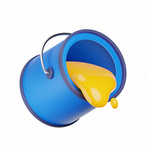 Paint pucket, paint, bucket, tool, art 3D illustration - Download on Iconfinder