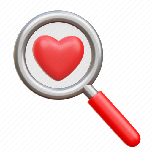 Find love, love, search love, valentine 3D illustration - Download on Iconfinder