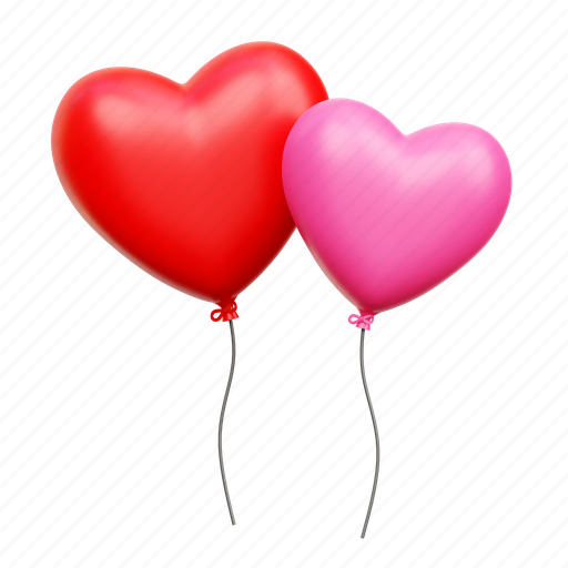 Love balloon, heart balloon, balloon, valentine 3D illustration - Download on Iconfinder