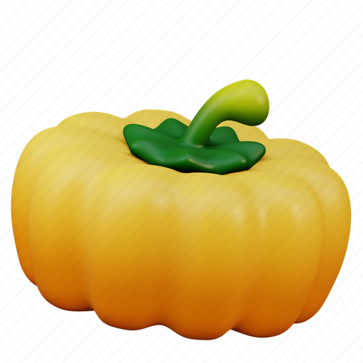 Pumpkin, halloween, vegetable, autumn, grocery, kitchen 3D illustration - Download on Iconfinder