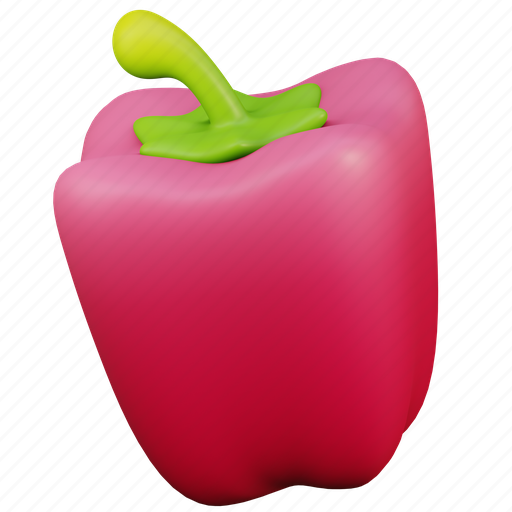 Red bell pepper, kitchen, restaurant, grocery, food 3D illustration - Download on Iconfinder