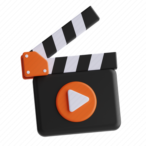 Clapperboard, clapper, cinema, video, entertainment 3D illustration - Download on Iconfinder