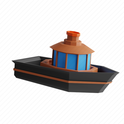 Fishing boat, boat, watercraft, transport, fisherman 3D illustration - Download on Iconfinder