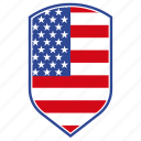 america, colors, flag, national, shield, usa icon