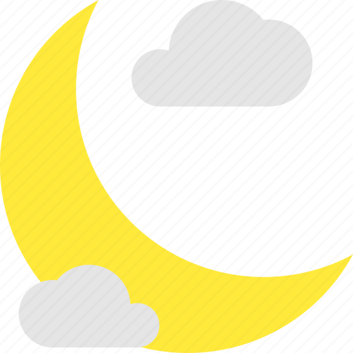 Clouds, crescent, forecast, intermittent, night, weather icon - Download on Iconfinder