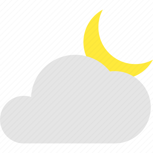 Cloud, cloudy, crescent, mostly, night, weather icon - Download on Iconfinder
