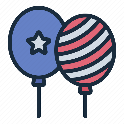 Balloons, party, birthday, usa, united states of america, 4th july, independence day icon - Download on Iconfinder