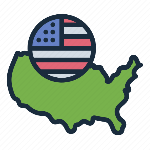 Usa, map, july, united, state, of, america icon - Download on Iconfinder