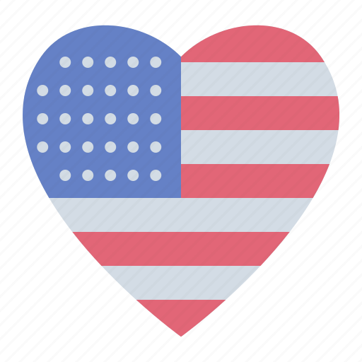 Heart, love, romance, usa, united states of america, 4th july, independence day icon - Download on Iconfinder