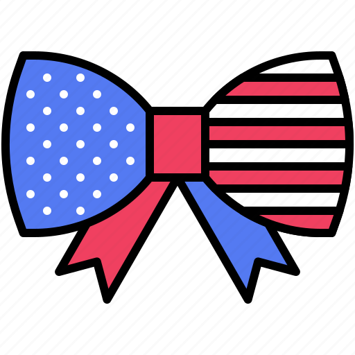 July, independence, ceremony, celebrate, america, ribbon, bow icon - Download on Iconfinder
