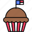 july, independence, ceremony, celebrate, america, cupcake, muffin 