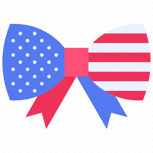 July, independence, ceremony, celebrate, america, bow, ribbon icon - Download on Iconfinder