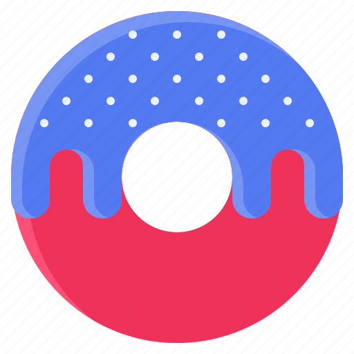 July, independence, ceremony, celebrate, america, donut, sweets icon - Download on Iconfinder