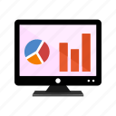 analytics, analysis, display icon, lcd