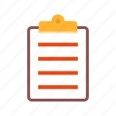 clipboard, checklist, document, sheet