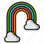rainbow, clouds, pride, weather, gay, skyscape, colorful 