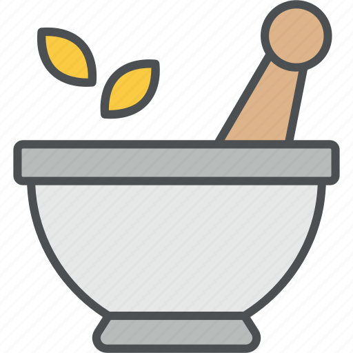 Herbs, mortar, pestle, pharmacy, utensils, aromatic, natural ingredient icon - Download on Iconfinder