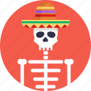 day of the dead, mexican, hat, skeleton, skull